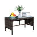 Outdoor Patio Furniture 1 Coffee Table With Clear Tempered Glass