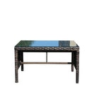 Outdoor Patio Furniture 1 Coffee Table With Clear Tempered Glass